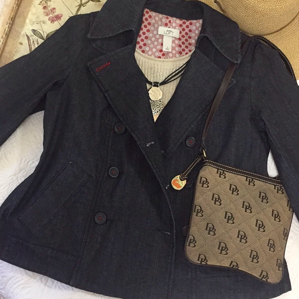 Loft Double Breasted Denim Jacket Small